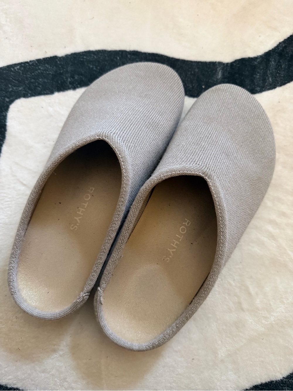 Rothy's Slip-On Mule in Light Taupe Knit